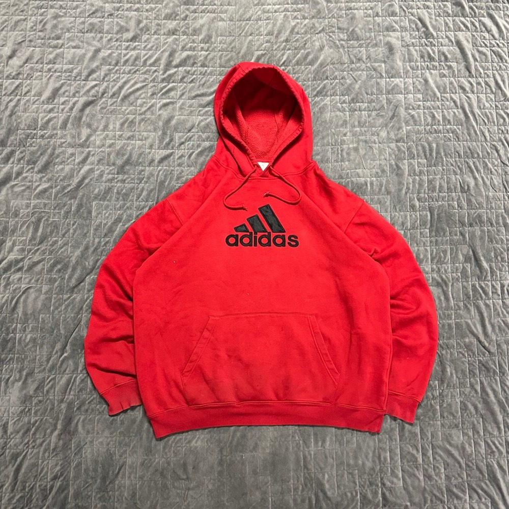 Vintage‎ 90s Adidas Embroidered Retro Boxy Style Hoodie